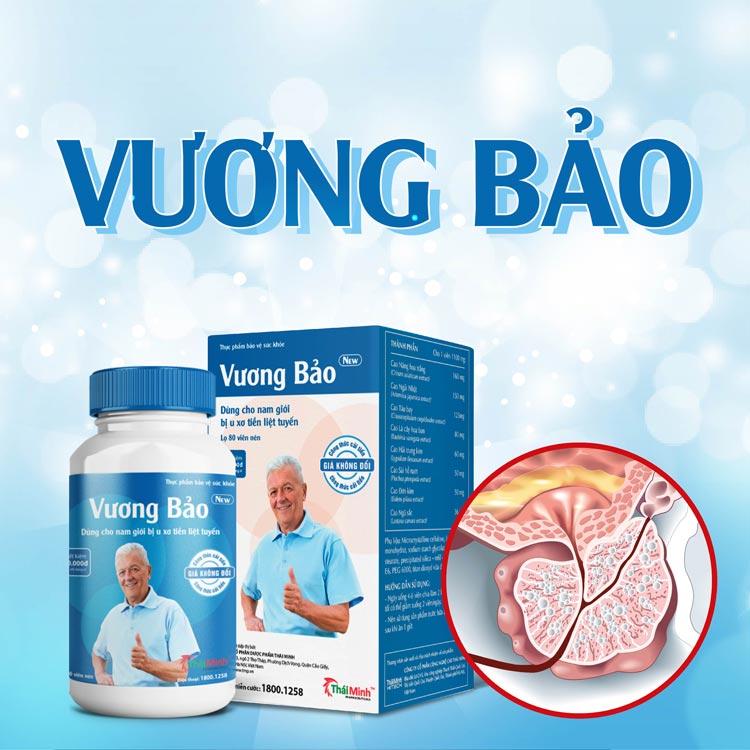 Vương Bảo - Thực phẩm bảo vệ sức khỏe hỗ trợ cho người bị u xơ tiền liệt tuyến